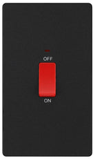 Evolve Polycarbonate Matt Black 45A Cooker Switch with Neon PCDMB72B - The Switch Depot