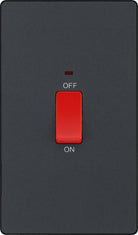 Evolve Polycarbonate Matt Grey 45A Cooker Switch with Neon PCDMG72B - The Switch Depot