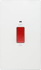 Evolve Polycarbonate Pearlescent White 45A Cooker Switch with Neon PCDCL72W - The Switch Depot