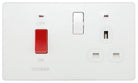 Evolve Polycarbonate Pearlescent White Cooker Switch with 13A Socket PCDCL70W - The Switch Depot