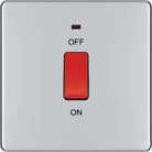 BG Screwless Polished Chrome 45A Cooker Switch with neon FPC74 - The Switch Depot