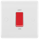 BG Moulded White PVC 45A Cooker Switch 875 - The Switch Depot