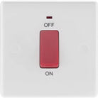 BG Moulded White PVC 45A Cooker Switch with Neon 874 - The Switch Depot