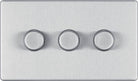 BG Screwless Brushed Steel 3G Dimmer Switch FBS83 - The Switch Depot