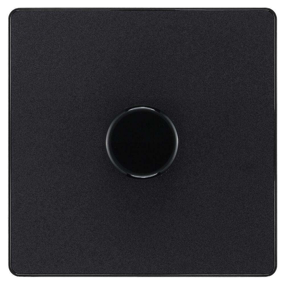 Evolve Polycarbonate Matt Black 1G Dimmer Switch PCDMB81B - The Switch Depot