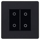 Evolve Polycarbonate Matt Black Double Master Touch Dimmer Switch PCDMBTDM2B - The Switch Depot