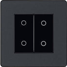 Evolve Polycarbonate Matt Grey Double Master Touch Dimmer Switch PCDMGTDM2B - The Switch Depot
