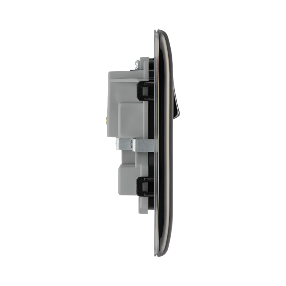 Nexus Metal Black Nickel Double Socket NBN22B - The Switch Depot
