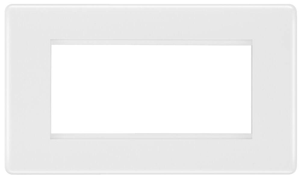 BG Moulded White PVC 4G Euro Plate 8EMR4 - The Switch Depot