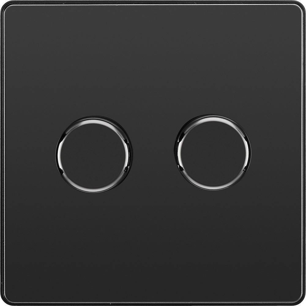 Evolve Polycarbonate Black Chrome 2G Dimmer Switch PCDBC82B - The Switch Depot