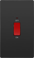 Evolve Polycarbonate Black Chrome 45A Cooker Switch with Neon PCDBC72B - The Switch Depot