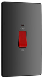 Evolve Polycarbonate Black Chrome 45A Cooker Switch with Neon PCDBC72B - The Switch Depot