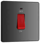 Evolve Polycarbonate Black Chrome 45A Cooker Switch with Neon PCDBC74B - The Switch Depot