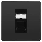 Evolve Polycarbonate Black Chrome Cat6 Data Outlet Socket PCDBCRJ4516B - The Switch Depot