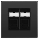 Evolve Polycarbonate Black Chrome Double Cat6 Data Outlet Socket PCDBCRJ4526B - The Switch Depot