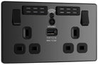 Evolve Polycarbonate Black Chrome Double USB Socket with WiFi Extender PCDBC22UWRB - The Switch Depot