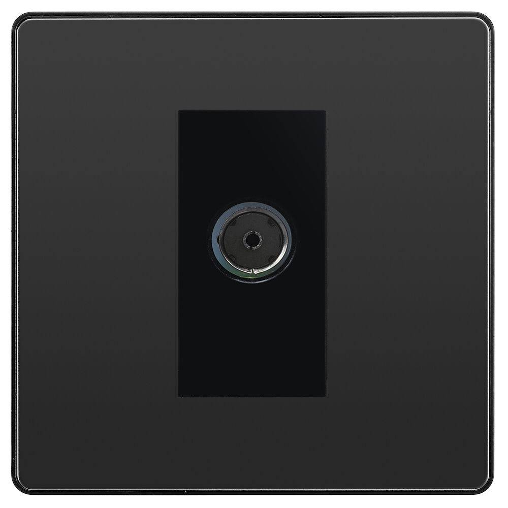 Evolve Polycarbonate Black Chrome TV Socket PCDBC60B - The Switch Depot