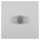 Evolve Polycarbonate Brushed Steel 1G Dimmer Switch PCDBS81W - The Switch Depot