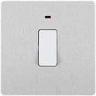 Evolve Polycarbonate Brushed Steel 20A Double Pole Switch with Neon PCDBS31W - The Switch Depot