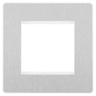 Evolve Polycarbonate Brushed Steel 2G Euro Plate PCDBSEMS2W - The Switch Depot