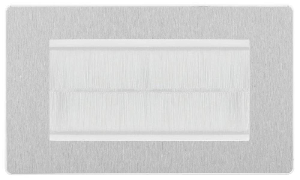 Evolve Polycarbonate Brushed Steel 4G Cable Brush Outlet PCDBS4GBRW - The Switch Depot