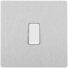 Evolve Polycarbonate Brushed Steel Intermediate Light Switch PCDBS13W - The Switch Depot