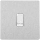 Evolve Polycarbonate Brushed Steel Retractive Switch Marked Press PCDBS14W - The Switch Depot