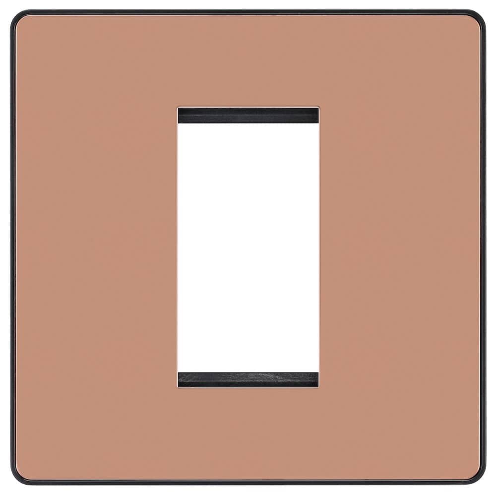 Evolve Polycarbonate Polished Copper 1G Euro Plate PCDCPEMS1B - The Switch Depot