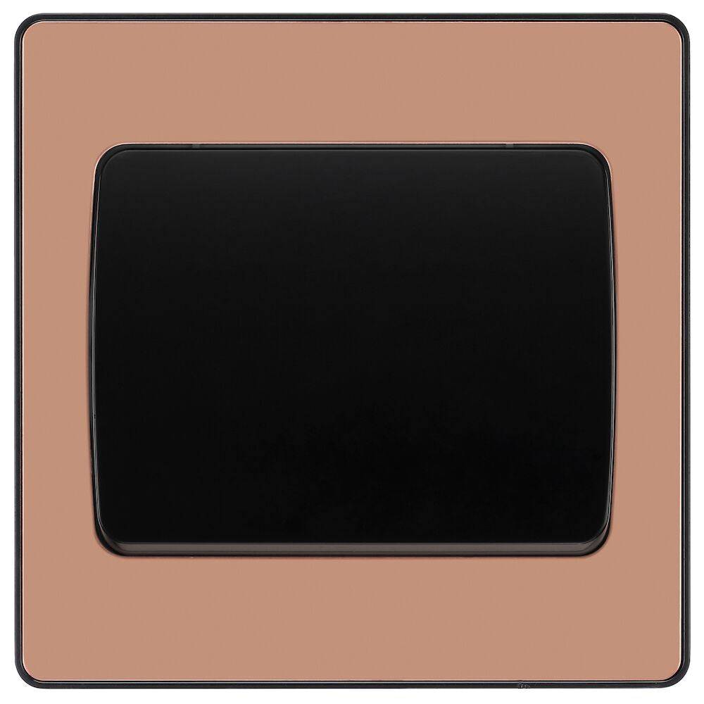 Evolve Polycarbonate Polished Copper 1G Wide Rocker Light Switch PCDCP12WB - The Switch Depot