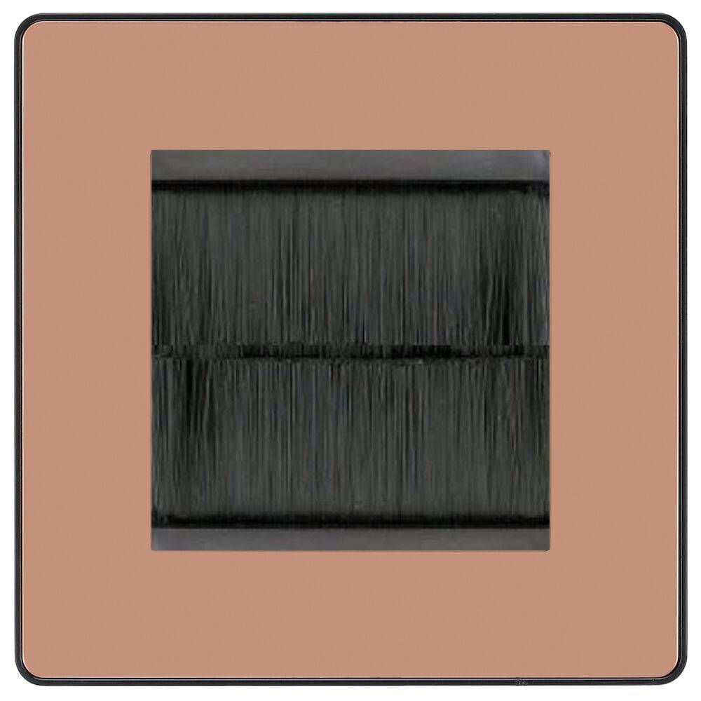 Evolve Polycarbonate Polished Copper 2G Cable Brush Outlet PCDCP2GBRB - The Switch Depot