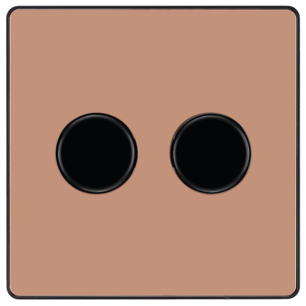 Evolve Polycarbonate Polished Copper 2G Dimmer Switch PCDCP82B - The Switch Depot