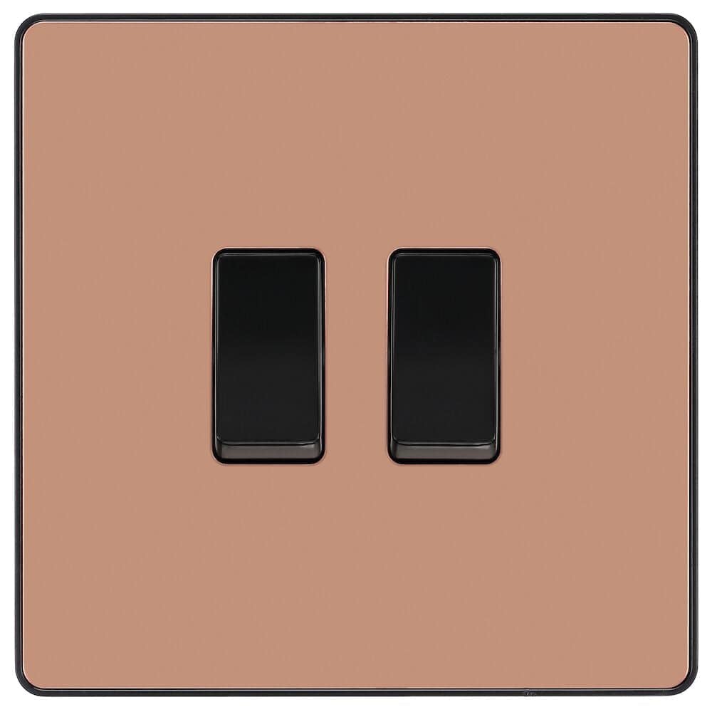 Evolve Polycarbonate Polished Copper 2G Light Switch PCDCP42B - The Switch Depot