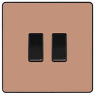 Evolve Polycarbonate Polished Copper 2G Light Switch PCDCP42B - The Switch Depot
