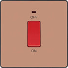 Evolve Polycarbonate Polished Copper 45A Cooker Switch with Neon PCDCP74B - The Switch Depot