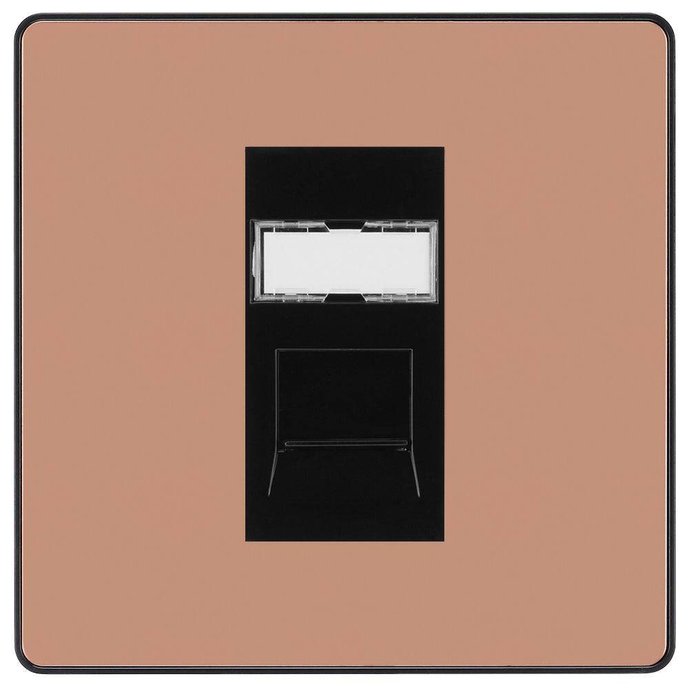 Evolve Polycarbonate Polished Copper Cat5e Data Outlet Socket PCDCPRJ451B - The Switch Depot