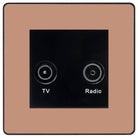Evolve Polycarbonate Polished Copper Diplex TV Socket PCDCPTVFMB - The Switch Depot