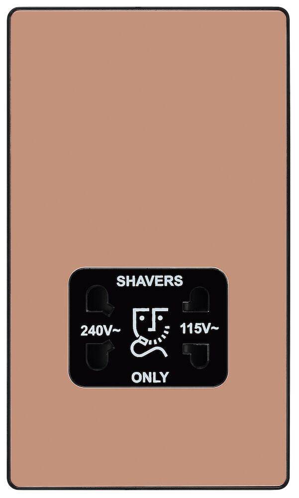 Evolve Polycarbonate Polished Copper Shaver Socket PCDCP20B - The Switch Depot