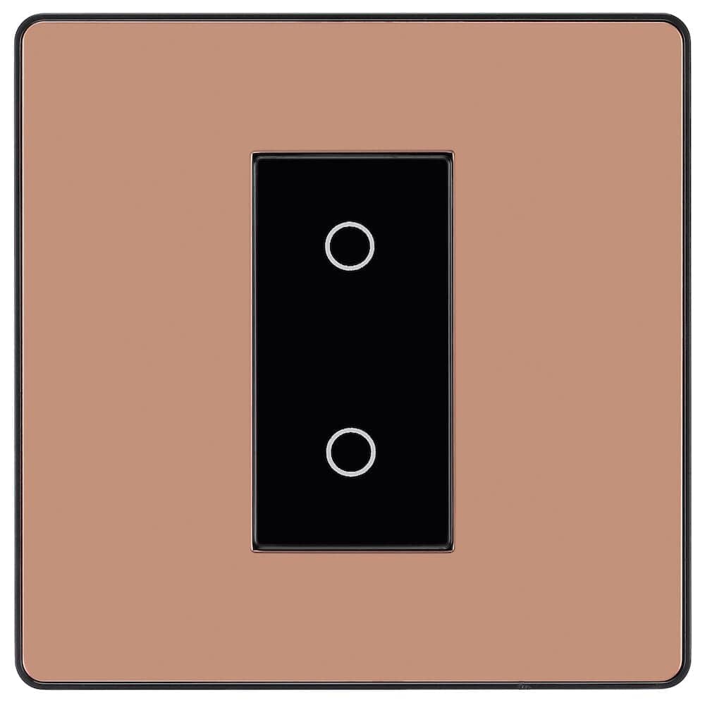 Evolve Polycarbonate Polished Copper Single Master Touch Dimmer Switch PCDCPTDM1B - The Switch Depot
