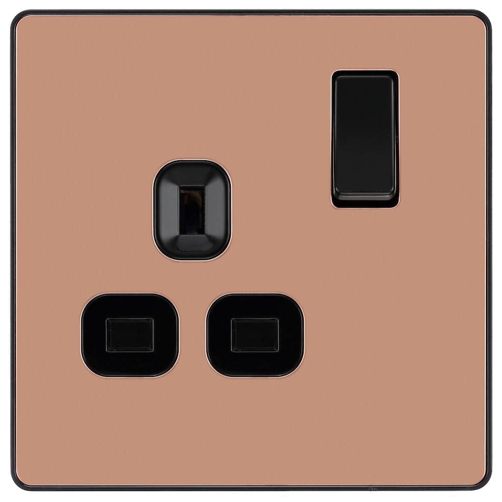 Evolve Polycarbonate Polished Copper Single Socket PCDCP21B - The Switch Depot