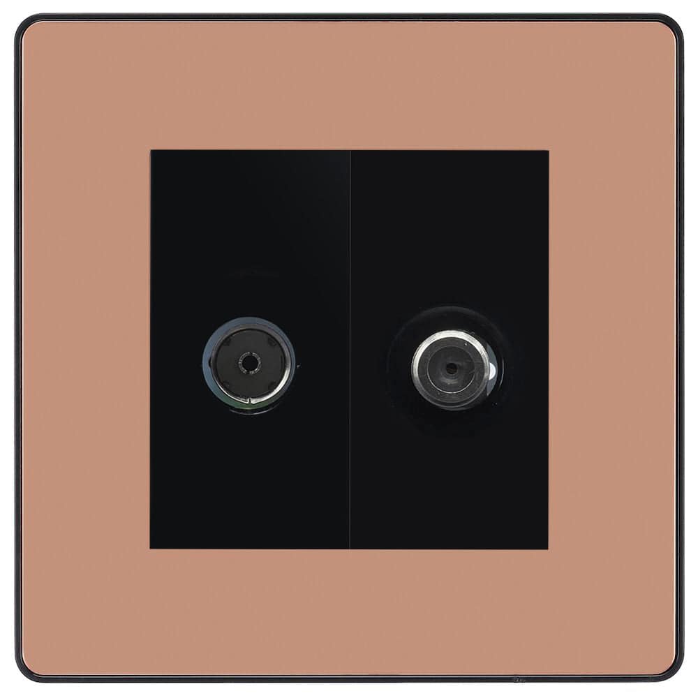 Evolve Polycarbonate Polished Copper TV and Satellite Socket PCDCPTVSATB - The Switch Depot