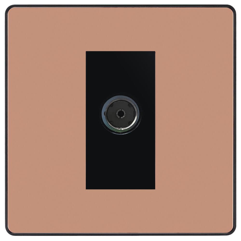 Evolve Polycarbonate Polished Copper TV Socket PCDCP60B - The Switch Depot