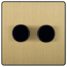 Evolve Polycarbonate Satin Brass 2G Dimmer Switch PCDSB82B - The Switch Depot