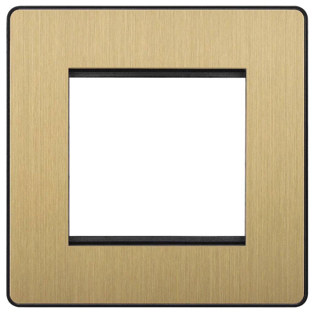 Evolve Polycarbonate Satin Brass 2G Euro Plate PCDSBEMS2B - The Switch Depot