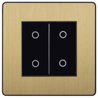 Evolve Polycarbonate Satin Brass Double Master Touch Dimmer Switch PCDSBTDM2B - The Switch Depot