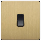 Evolve Polycarbonate Satin Brass Intermediate Light Switch PCDSB13B - The Switch Depot