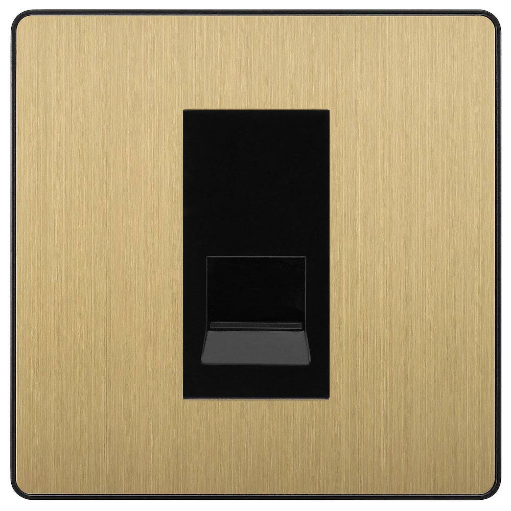 Evolve Polycarbonate Satin Brass Master Telephone Socket PCDSBBTM1B - The Switch Depot