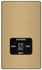 Evolve Polycarbonate Satin Brass Shaver Socket PCDSB20B - The Switch Depot