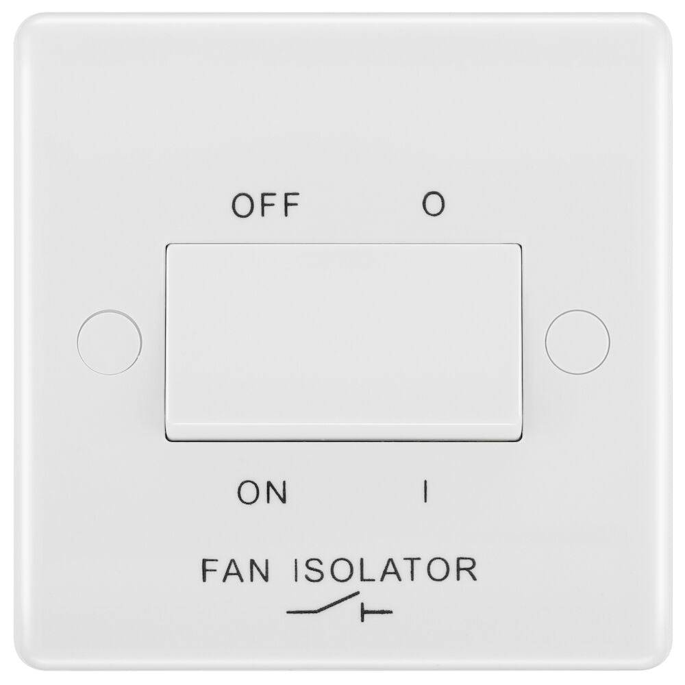 BG Moulded White PVC Fan Isolator Switch 815 - The Switch Depot
