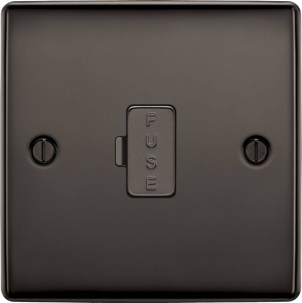 Nexus Metal Black Nickel 13A Unswitched Spur NBN54 - The Switch Depot