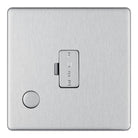 BG Screwless Brushed Steel 13A Unswitched Spur with Flex Outlet FBS55 - The Switch Depot